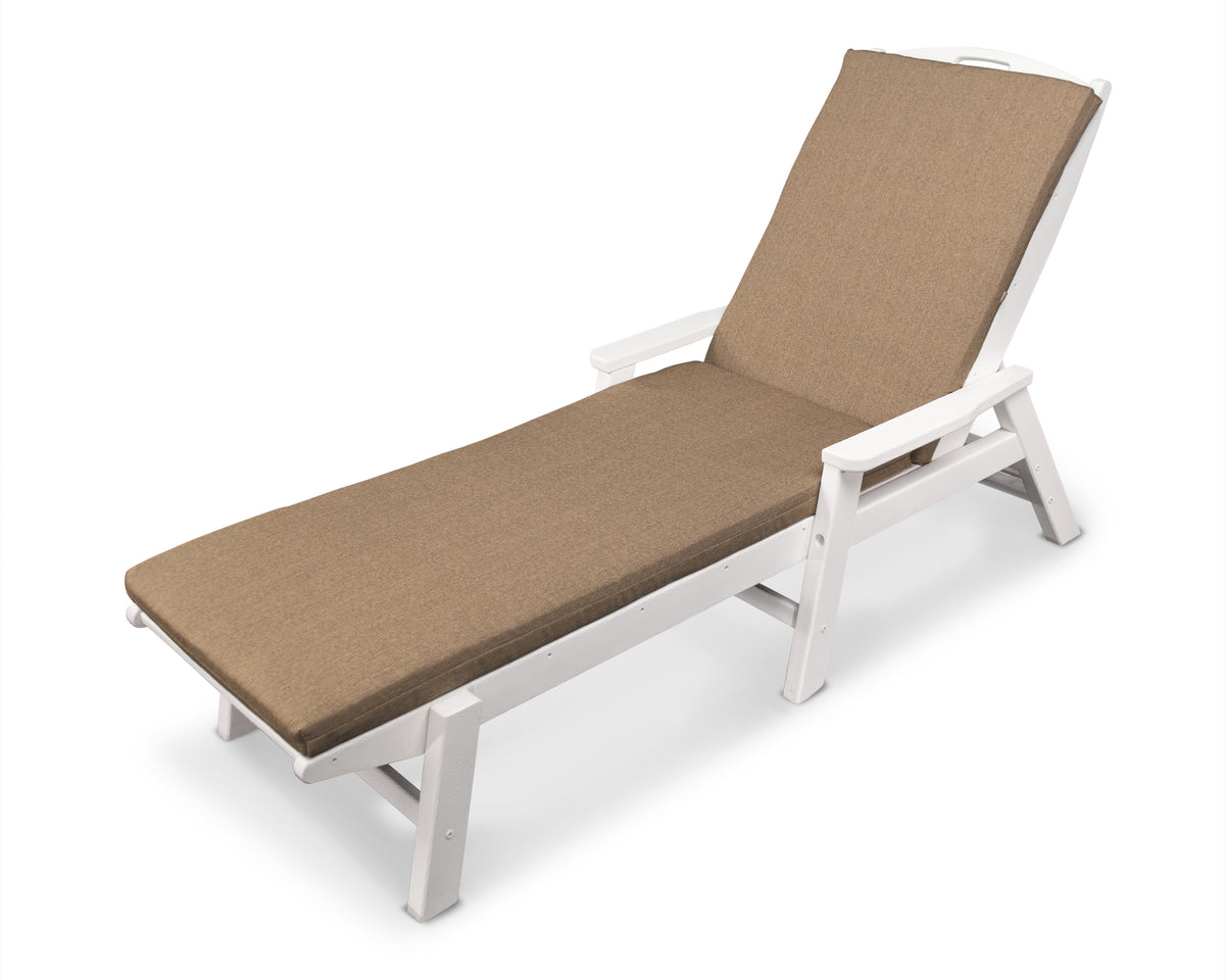 POLYWOOD Ateeva 74" x 22" Outdoor Chaise Lounge Cushion in Sesame