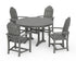 POLYWOOD Classic Adirondack 5-Piece Round Dining Set with Trestle Legs in Slate Grey