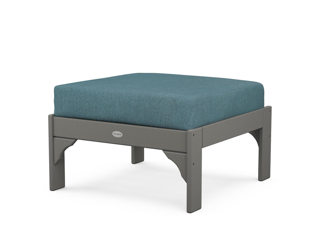 POLYWOOD Vineyard Deep Seating Ottoman in Slate Grey / Ocean Teal