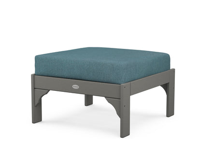 POLYWOOD Vineyard Deep Seating Ottoman in Slate Grey / Ocean Teal
