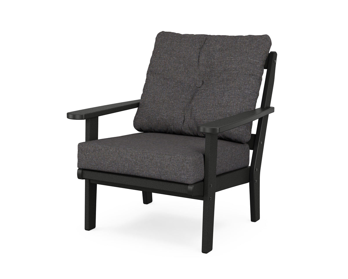 POLYWOOD Mission Deep Seating Chair in Black / Ash Charcoal