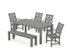POLYWOOD Wovendale 6-Piece Parsons Dining Set with Bench in Slate Grey