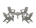 POLYWOOD 5-Piece Modern Adirondack Chair Conversation Set with 36" Conversation Table in Slate Grey