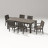 POLYWOOD Latitude 7-Piece Dining Set - 84" Table in Vintage Coffee