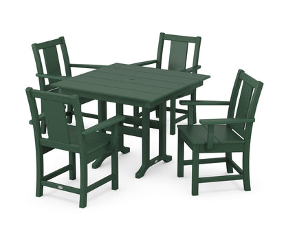 POLYWOOD Prairie 5-Piece Farmhouse Dining Set in Green