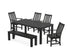 POLYWOOD Vineyard 6-Piece Parsons Dining Set with Bench in Black