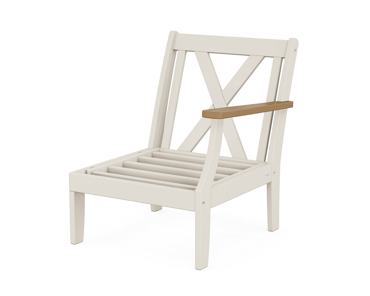 POLYWOOD Braxton Modular Right Arm Chair Frame in Sand / Natural