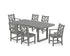 POLYWOOD Chippendale 7-Piece Dining Set - 39" x 78" Table in Slate Grey