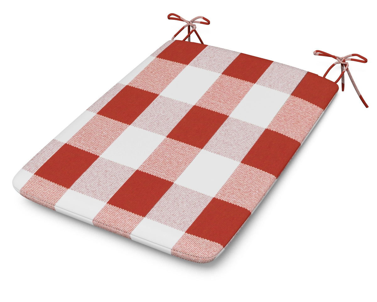 POLYWOOD 1100 Plaza Seat Pad in Buffalo Plaid Crimson
