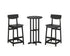 POLYWOOD Modern Studio Urban Bar Chair 3-Piece Bistro Set in Black