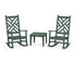 POLYWOOD Chippendale 3-Piece Rocking Chair Set in Green
