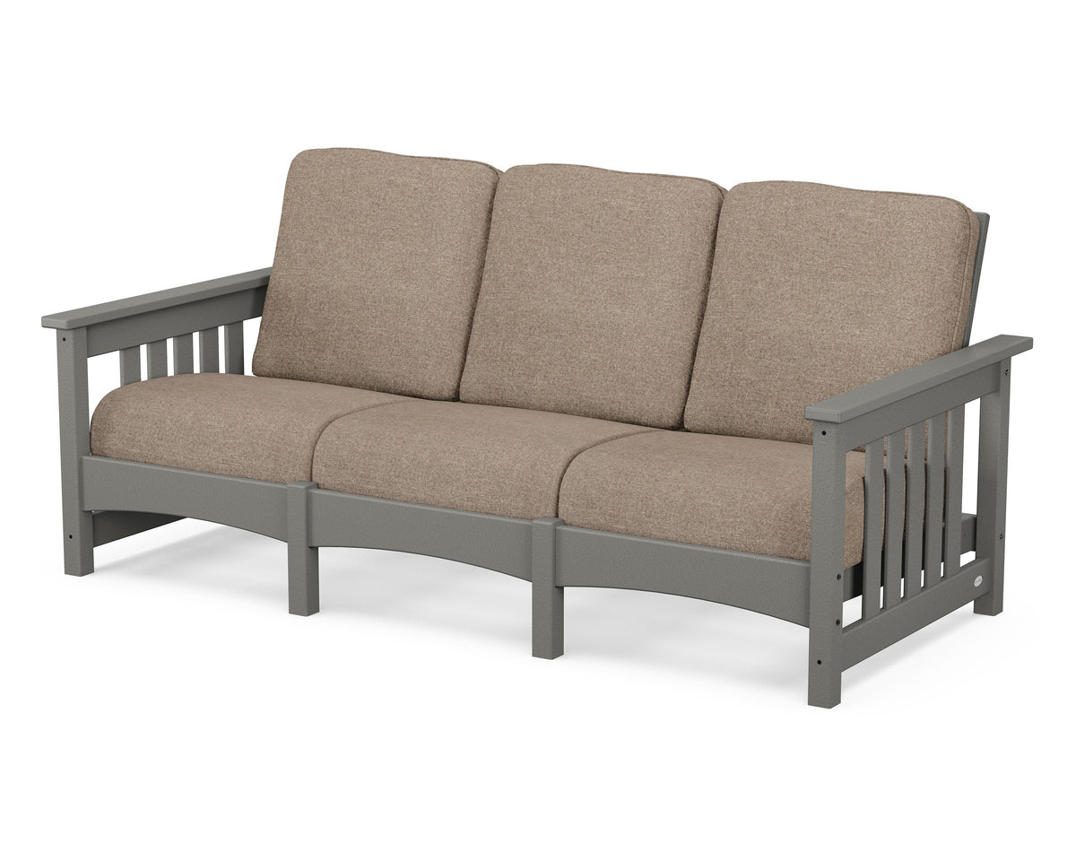 POLYWOOD Club Mission Sofa in Slate Grey / Spiced Burlap