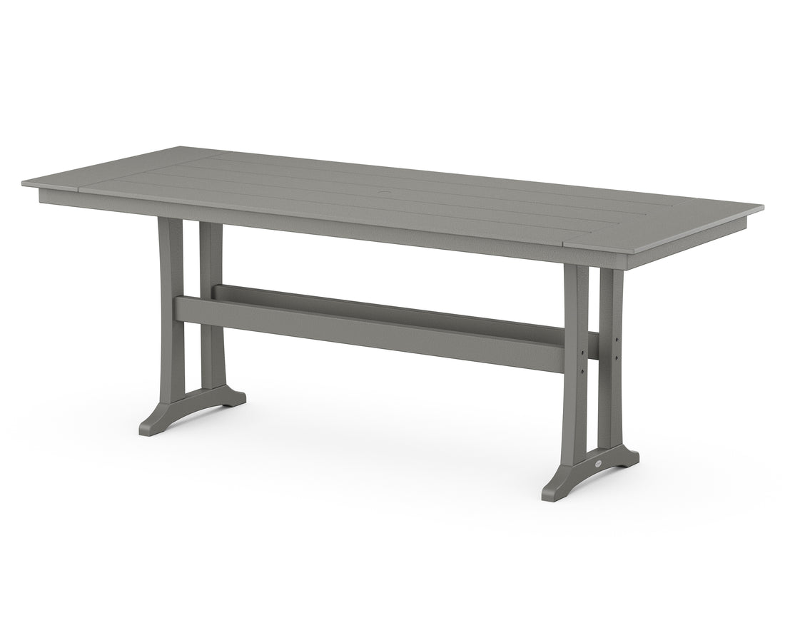 POLYWOOD Farmhouse Trestle 38" x 96" Counter Table in Slate Grey