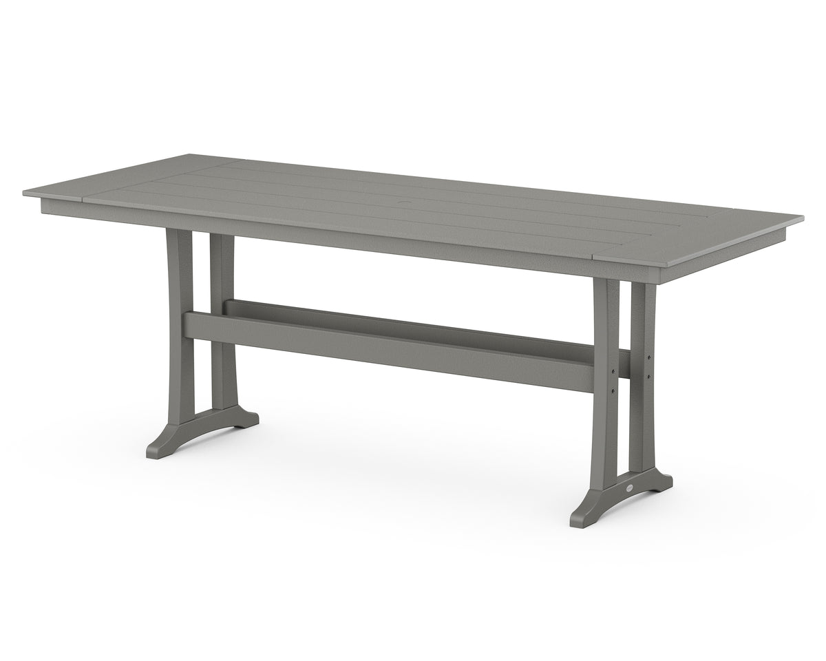 POLYWOOD Farmhouse Trestle 38" x 96" Counter Table in Slate Grey