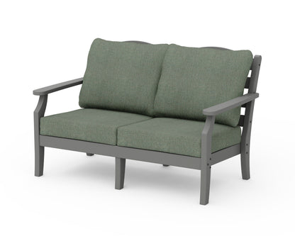 POLYWOOD Savannah Deep Seating Loveseat in Slate Grey / Cast Sage