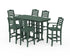 POLYWOOD Savannah 7-Piece Bar Set in Green