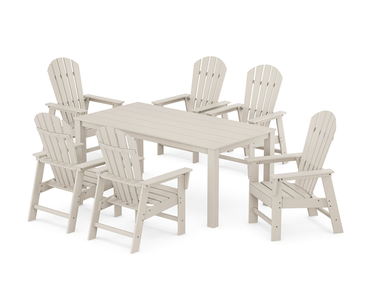 POLYWOOD South Beach 7-Piece Parsons Dining Set in Sand