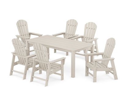 POLYWOOD South Beach 7-Piece Parsons Dining Set in Sand