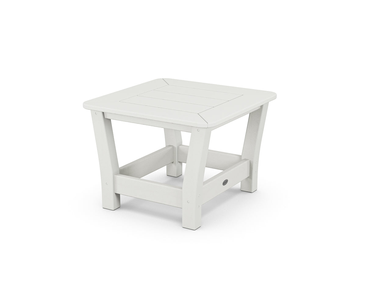 POLYWOOD Harbour Slat End Table in Vintage White