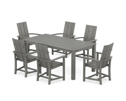 POLYWOOD Modern Adirondack 7-Piece Parsons Dining Set in Slate Grey
