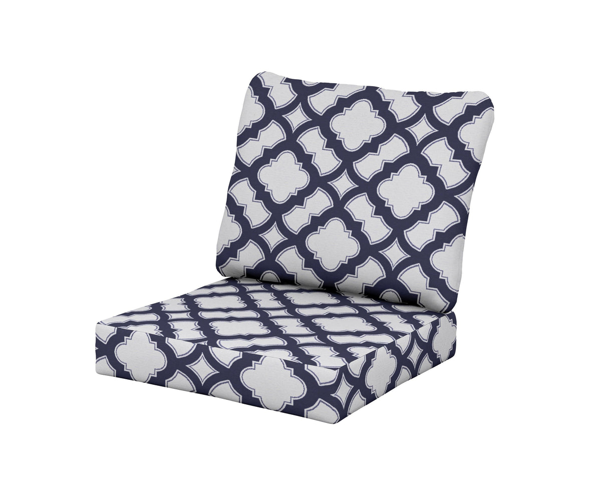 POLYWOOD Classics Seat/Back Cushion Set in Trellis Navy