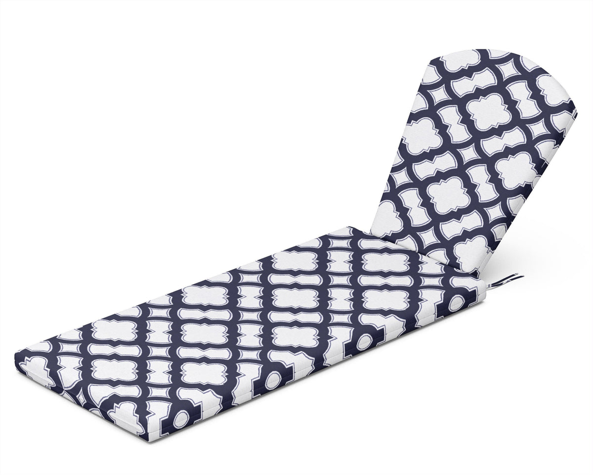 POLYWOOD Chaise Cushion in Trellis Navy