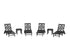 POLYWOOD Wovendale 6-Piece Chaise Set with Wheels in Black