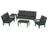 POLYWOOD Vineyard 5-Piece Deep Seating Set with Sofa in Green / Ash Charcoal
