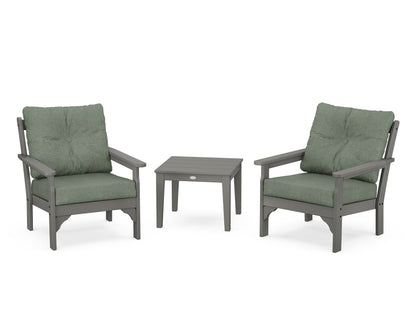 POLYWOOD Vineyard 3-Piece Deep Seating Set in Slate Grey / Cast Sage