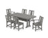 POLYWOOD Prairie 7-Piece Dining Set with Trestle Legs in Slate Grey
