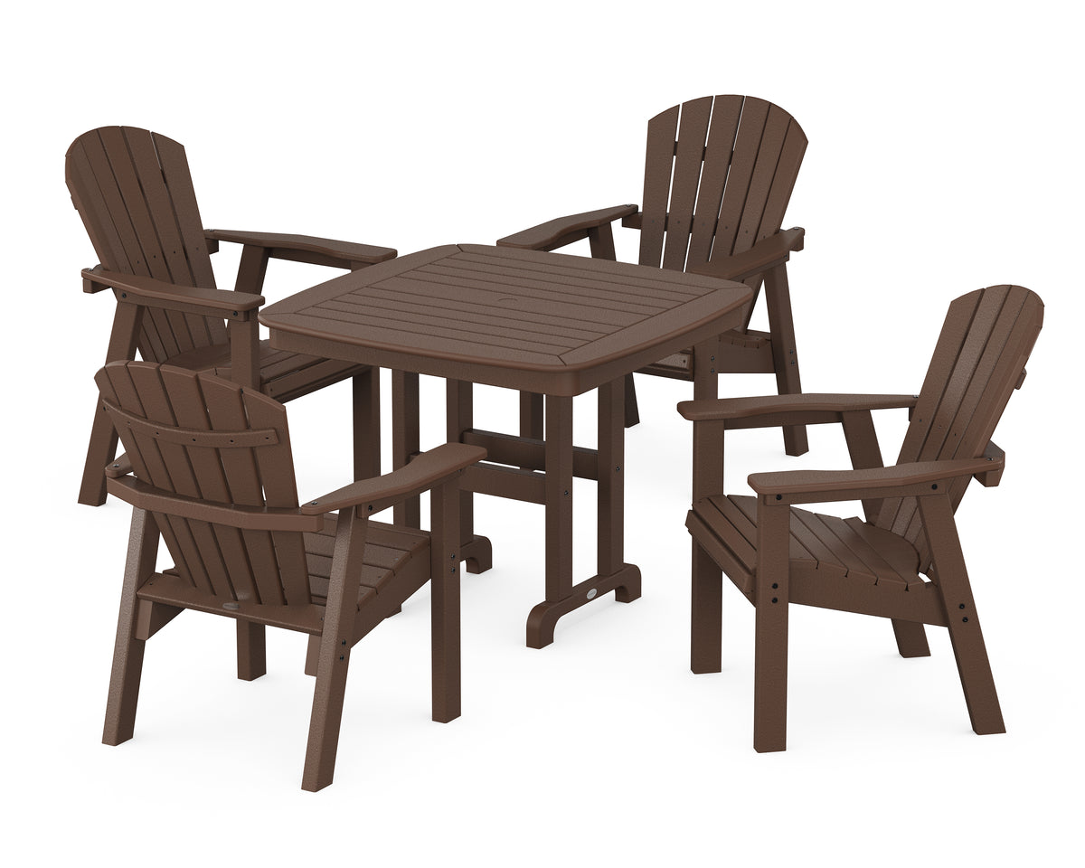 POLYWOOD Seashell 5-Piece Dining Set in Mahogany