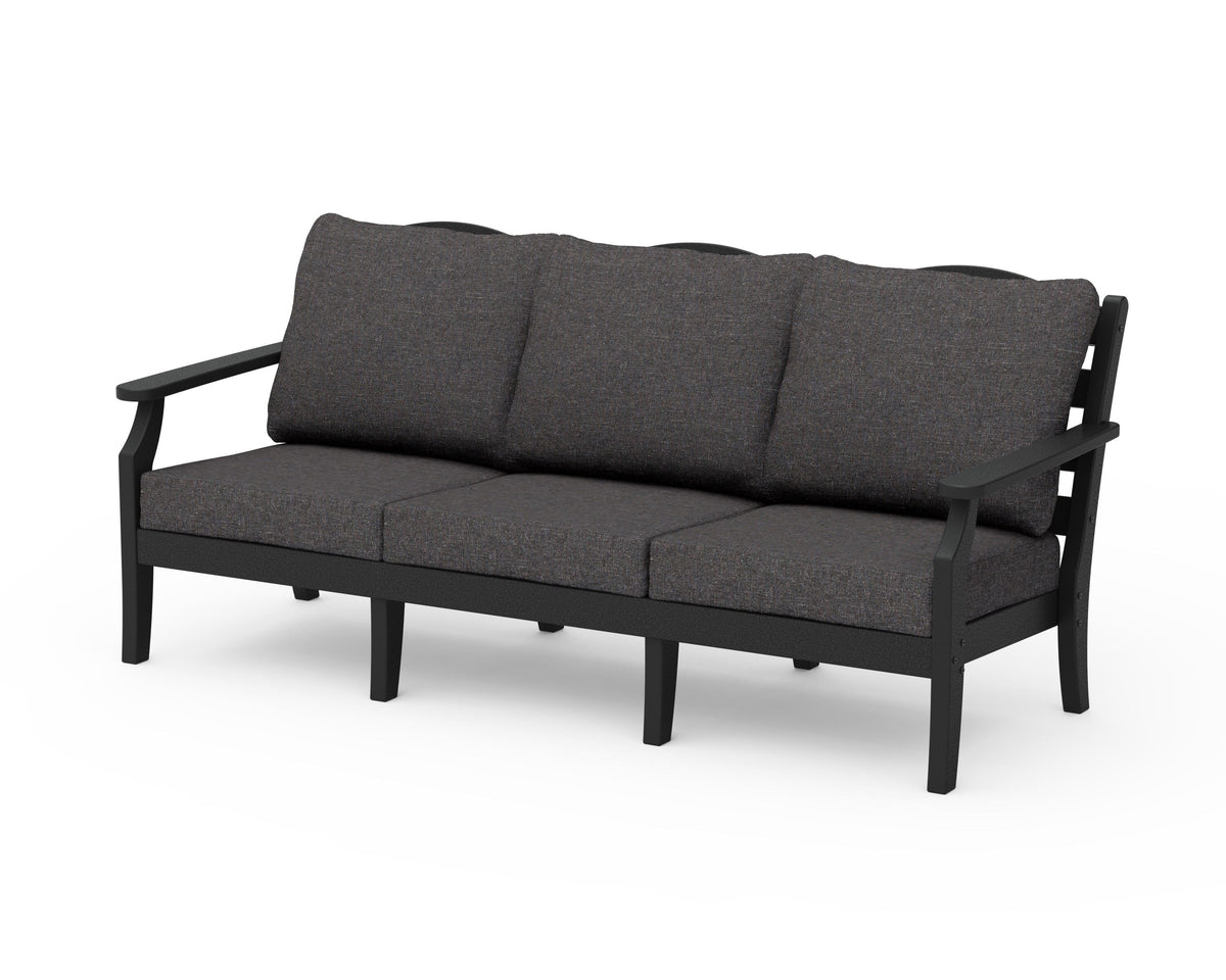 POLYWOOD Savannah Deep Seating Sofa in Black / Ash Charcoal