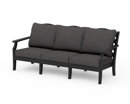 POLYWOOD Savannah Deep Seating Sofa in Black / Ash Charcoal