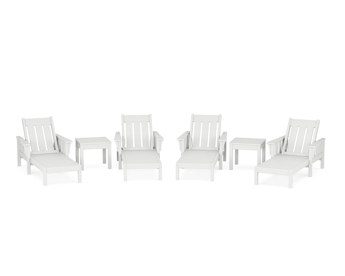 POLYWOOD Acadia 6-Piece Chaise Set in White