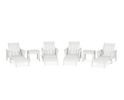 POLYWOOD Acadia 6-Piece Chaise Set in White