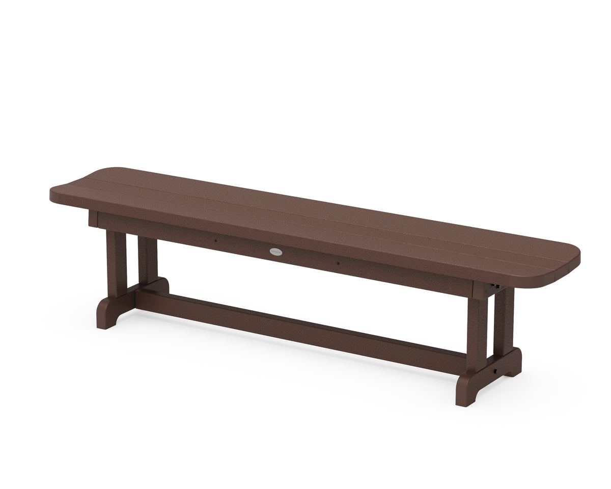 POLYWOOD Park 72" Harvester Backless Bench in Mahogany