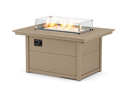 POLYWOOD Rectangle 34"x46" Fire Pit Table in Vintage Sahara