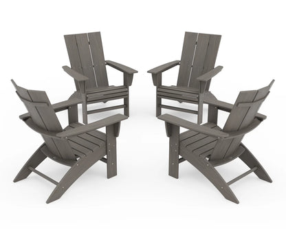 POLYWOOD 4-Piece Modern Curveback Adirondack Conversation Set