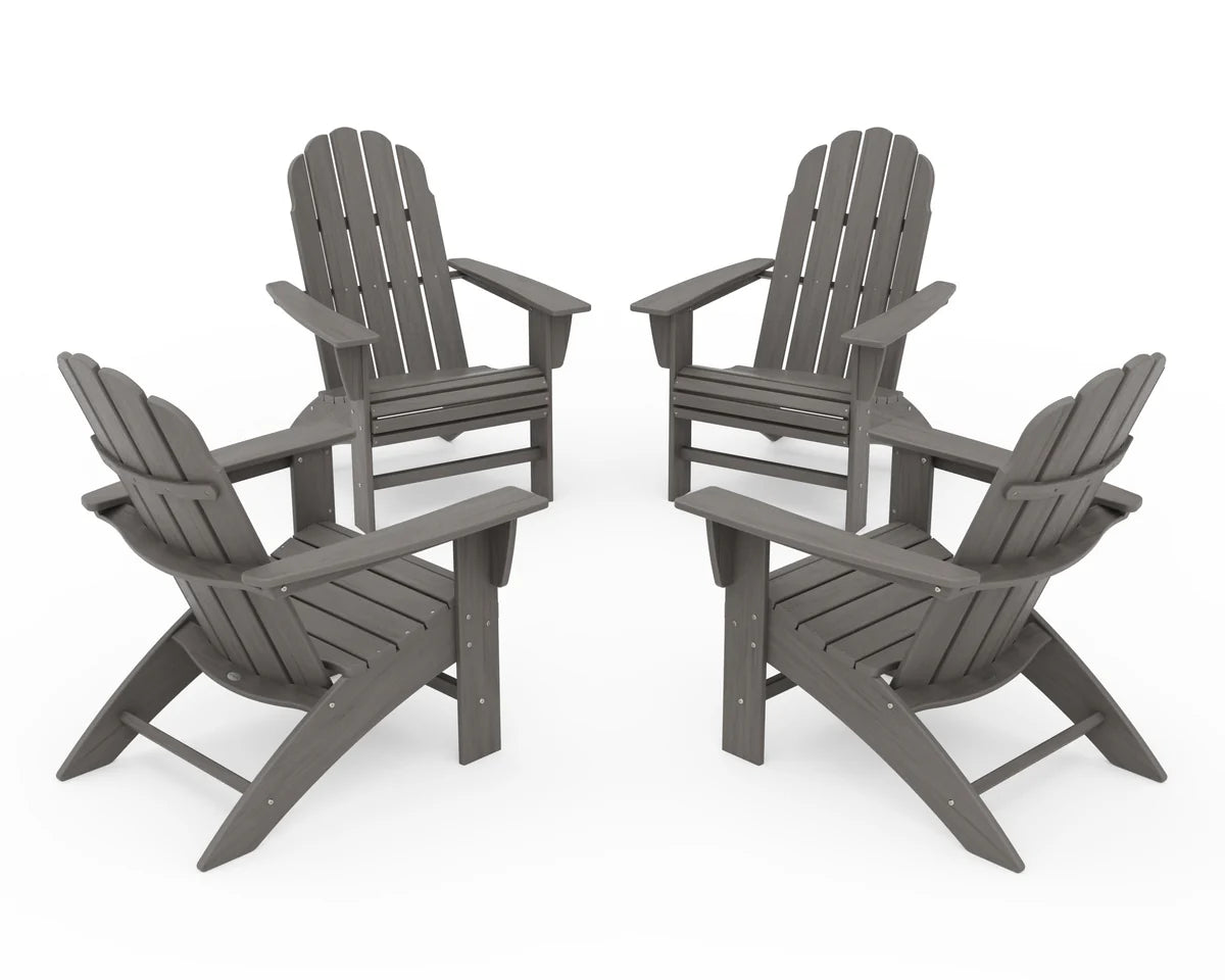 POLYWOOD 4-Piece Vineyard Curveback Adirondack Chair Conversation Set