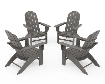 POLYWOOD 4-Piece Vineyard Curveback Adirondack Chair Conversation Set