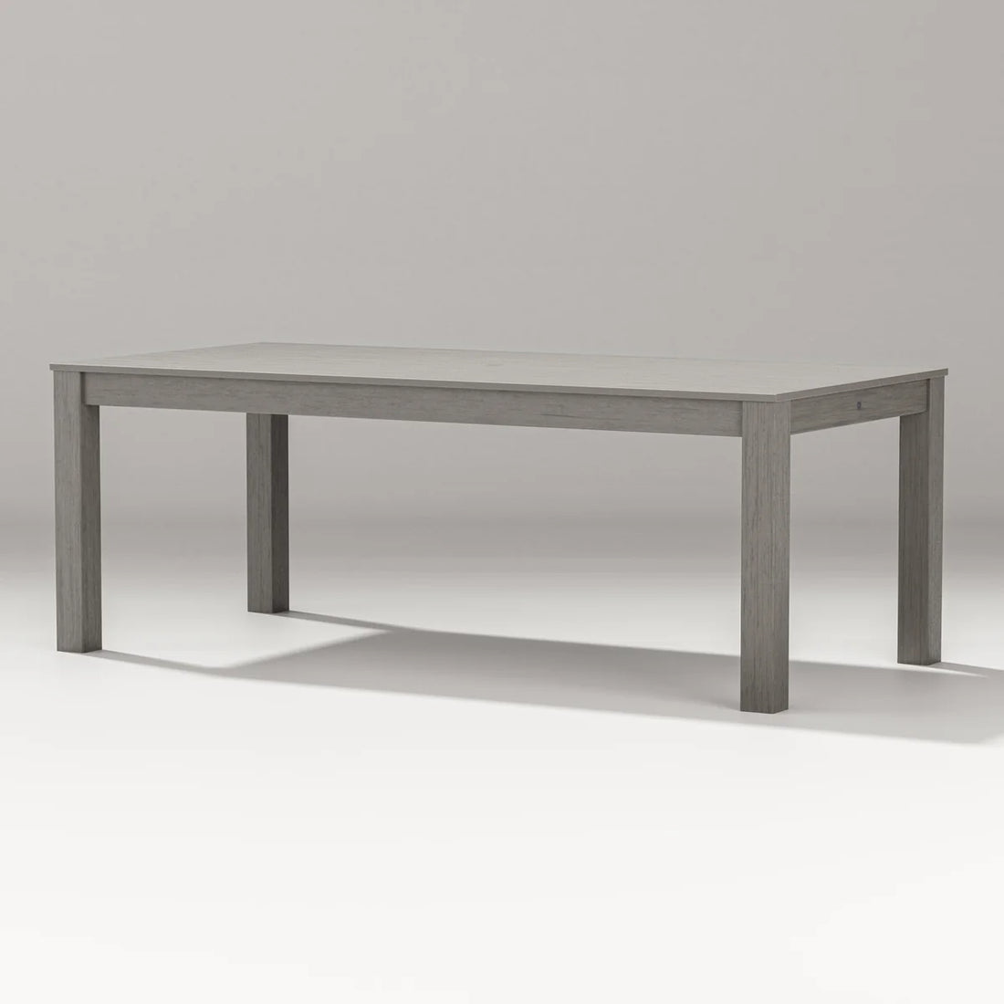Gray wooden table on a white background
