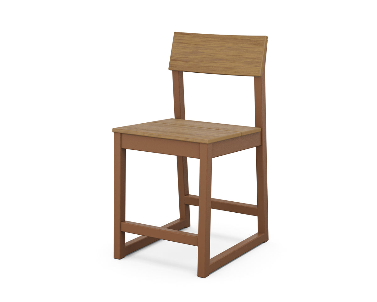 POLYWOOD EDGE Counter Side Chair in Teak / Natural