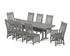 POLYWOOD Acadia 9-Piece Farmhouse Dining Set with Trestle Legs in Slate Grey