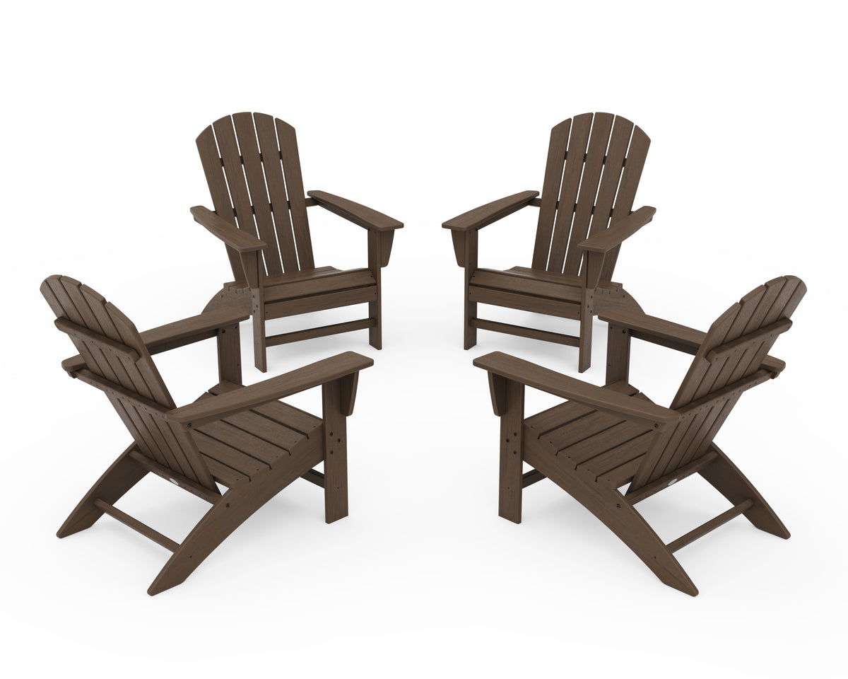 POLYWOOD Nautical 4-Piece Adirondack Conversation Set in Kona