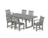 POLYWOOD Traditional Garden 7-Piece Dining Set - 39" x 78" Table in Slate Grey