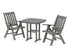 POLYWOOD Vineyard Folding Chair 3-Piece Dining Set in Slate Grey