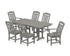 POLYWOOD Cottage 7-Piece Farmhouse Dining Set in Slate Grey