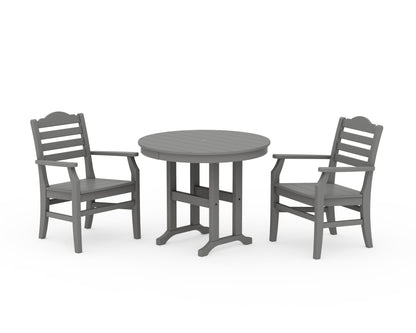 POLYWOOD Savannah 3-Piece Farmhouse Dining Set in Slate Grey