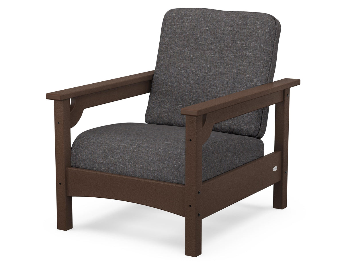 POLYWOOD Club Chair in Mahogany / Ash Charcoal