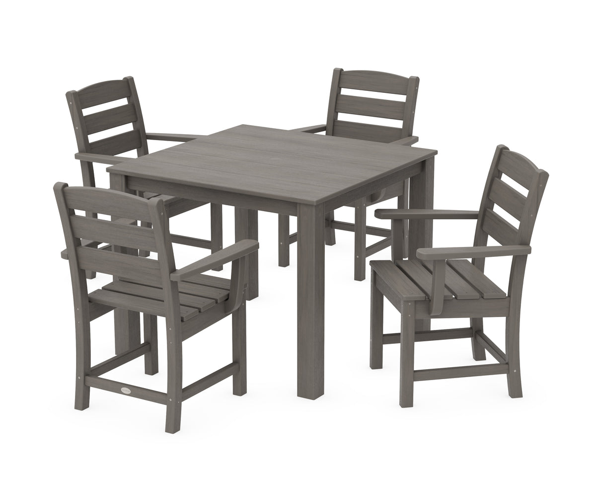 POLYWOOD Lakeside 5-Piece Parsons Dining Set in Driftwood